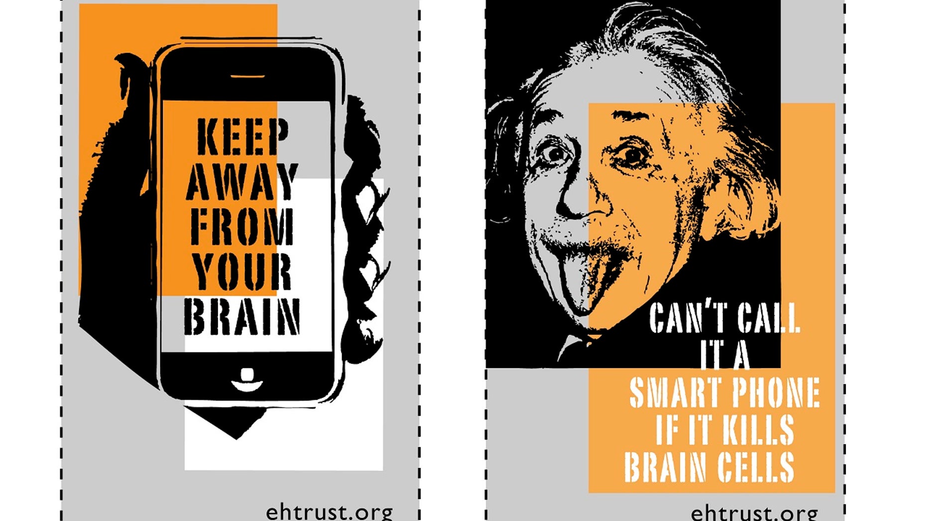 Cell phones should come with warning labels such as these ones, argues an environmental health group.