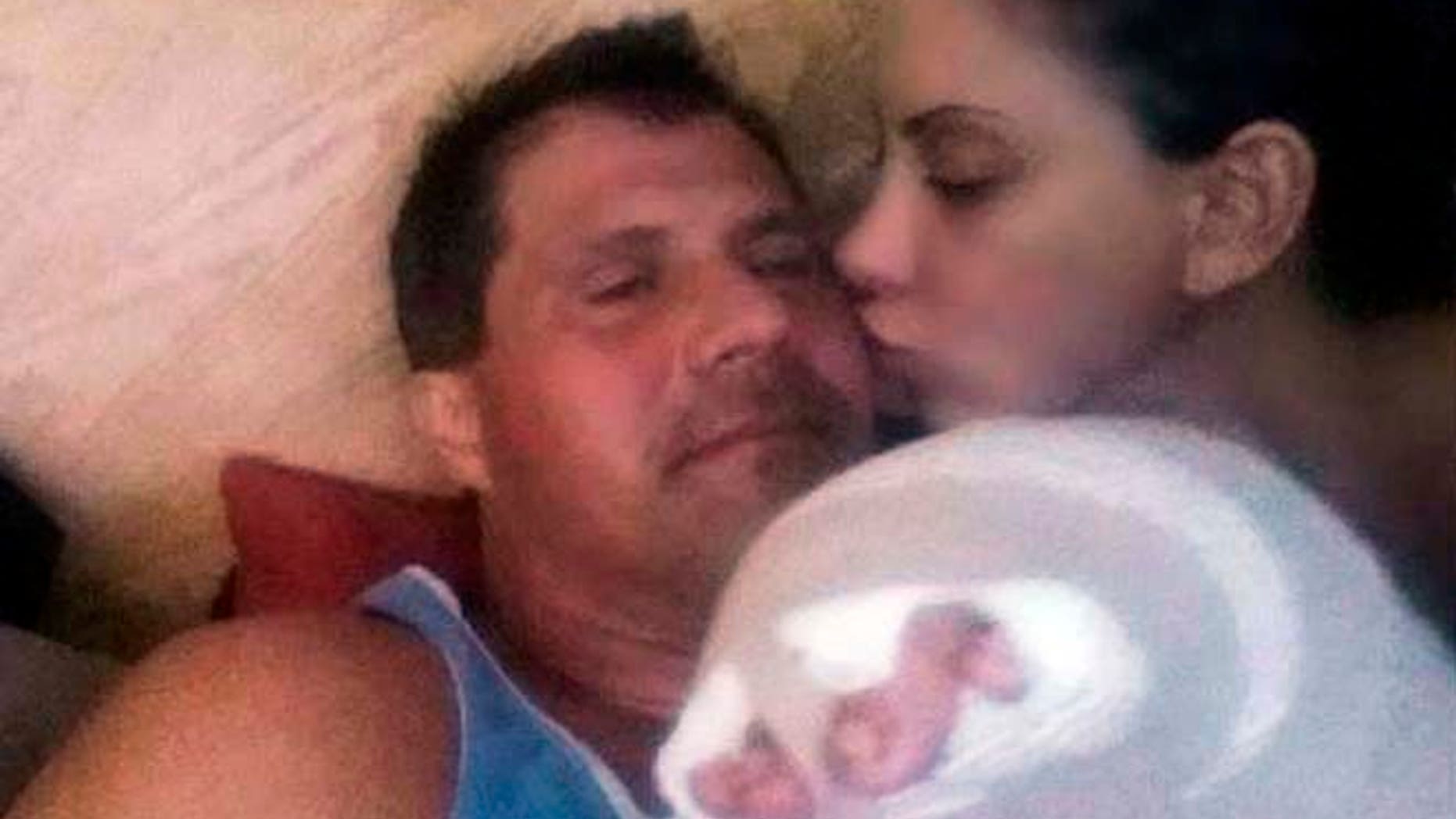 Oct. 29: Photo posted on Jose Canseco's Twitter page shows the former major league baseball player recovering at his Las Vegas home with his fiancee.