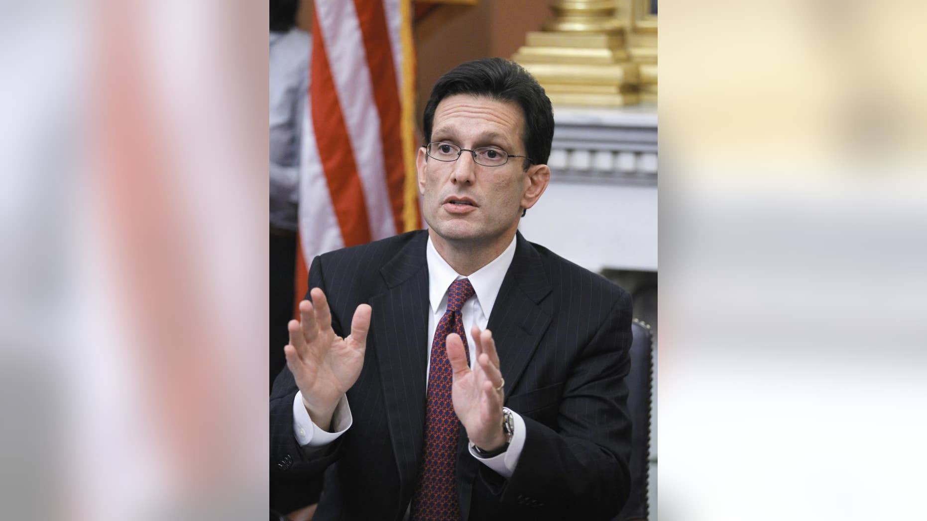 House Majority Leader Eric Cantor of Va. speaks to reporters on Capitol Hill in Washington, Monday, Feb. 28, 2011. (AP File Photo/J. Scott Applewhite)