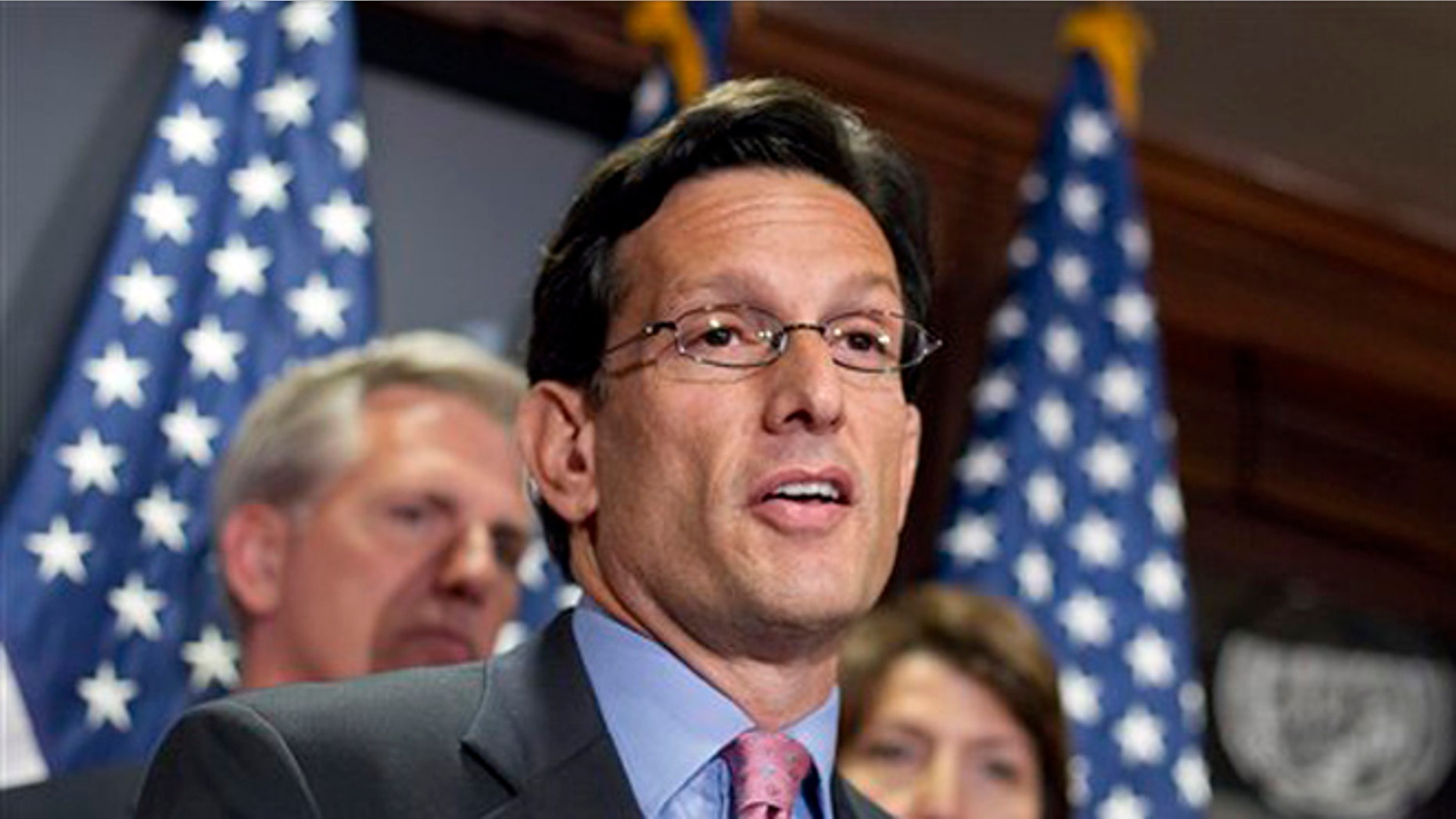 July 24, 2012: House Majority Leader Eric Cantor, R-Va., talks following a political strategy session at the Capitol in Washington, D.C.