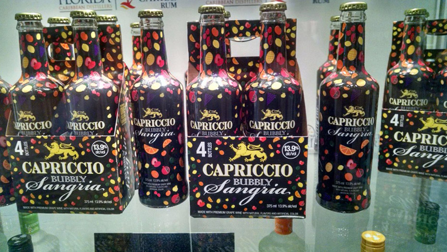 Capriccio Bubbly Sangria is an alcoholic beverage that's 13.9 percent alcohol by volume.