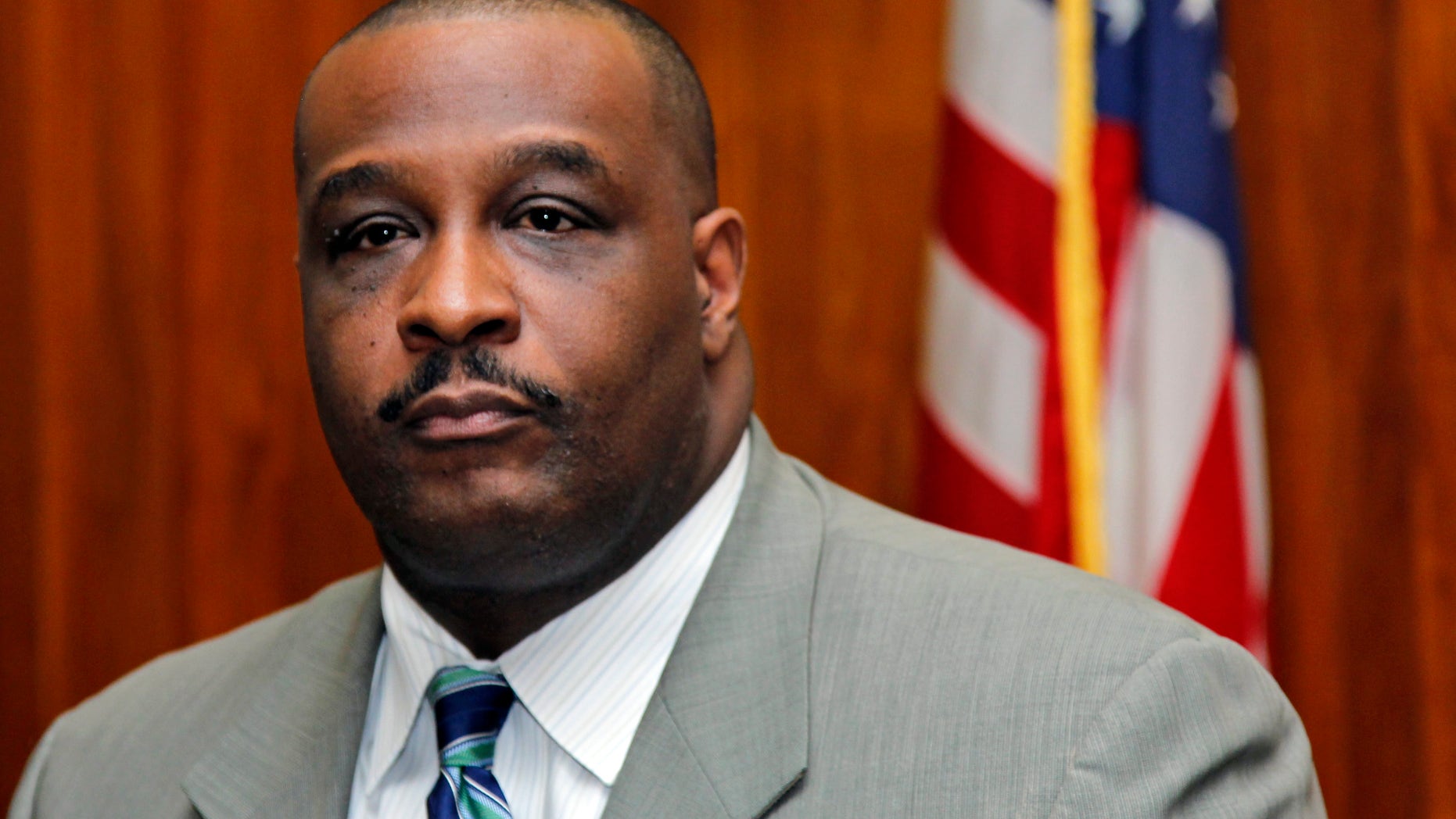 August 16: Philadelphia police homicide commander Capt. James Clark speaks during a media availability in Philadelphia. A Philadelphia man whose former girlfriend allegedly offered $1,000 on Facebook for someone to kill him has been gunned down hours after a judge upheld felony charges against his ex and the teen who allegedly offered to kill him.