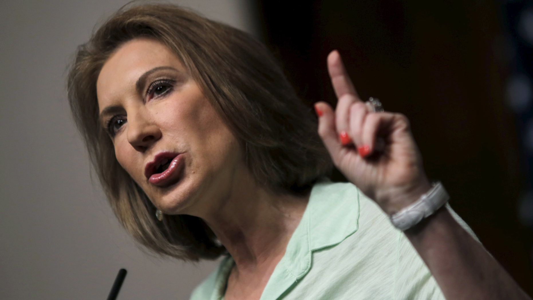 U.S. Republican presidential candidate Carly Fiorina addresses the "Road to Majority" conference in Washington June 20, 2015.