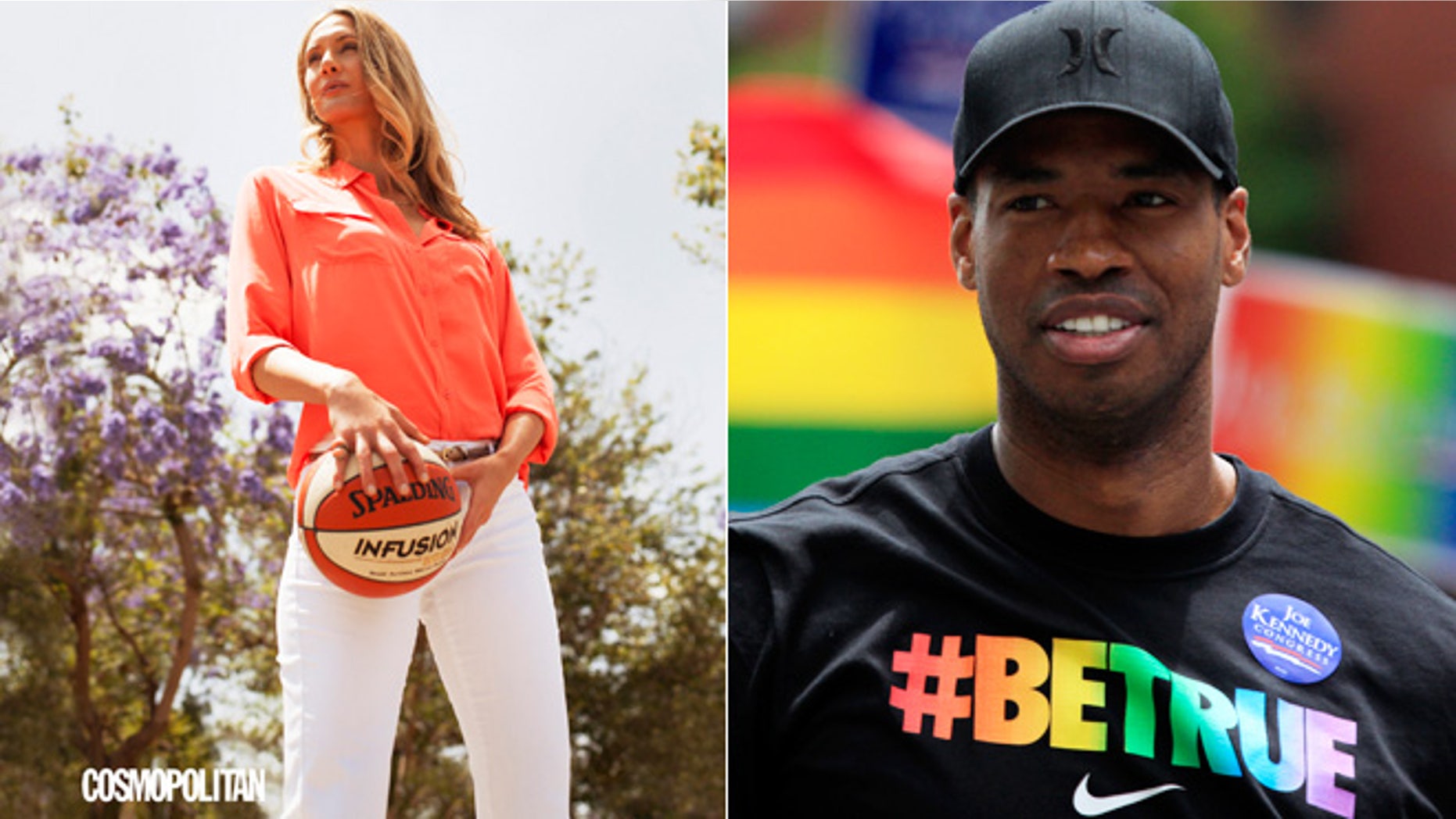 Carolyn Moos, left, and Jason Collins are shown.