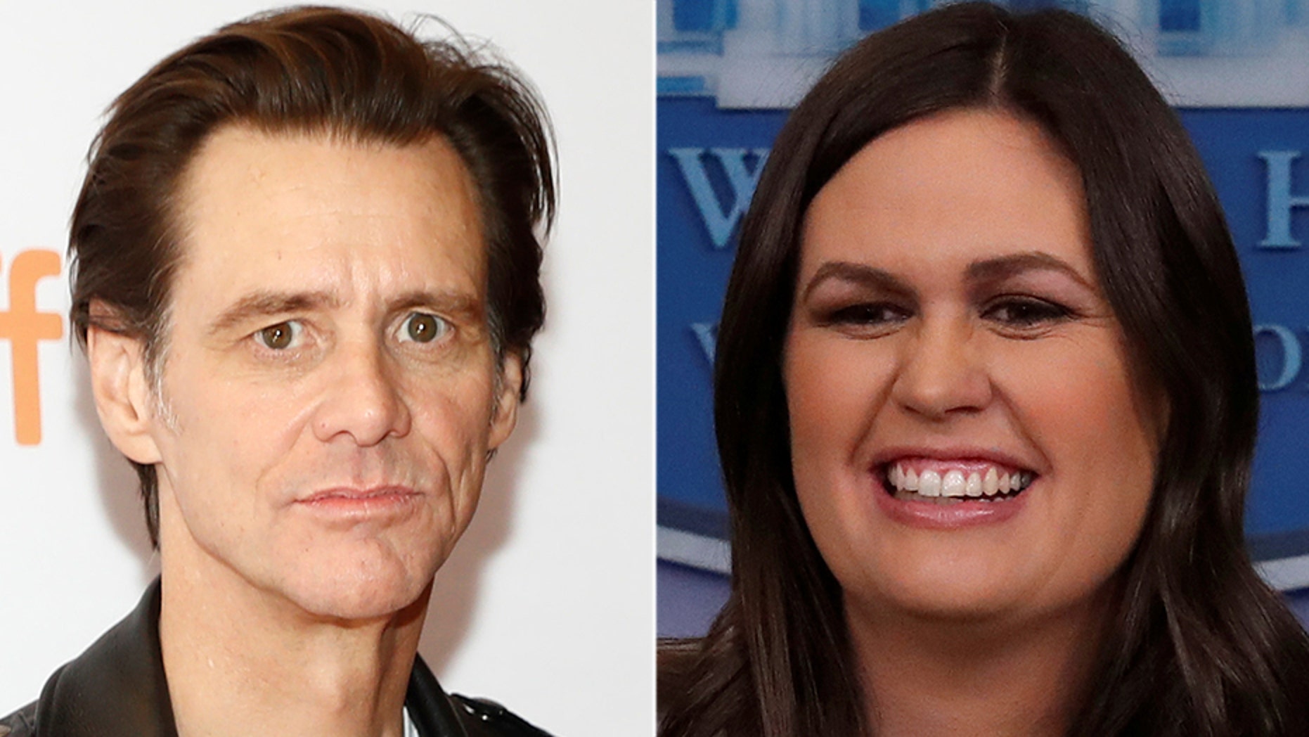 Actor Jim Carrey has painted a portrait of White House Press Secretary Sarah Sanders.