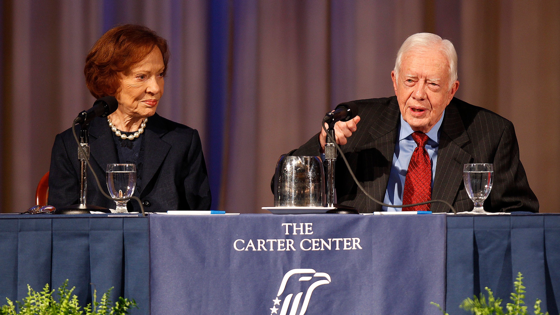 Sept. 11, 2012: Former President Jimmy Carter and his wife Rosalynn discuss some of the accomplishments made by the Carter Center.