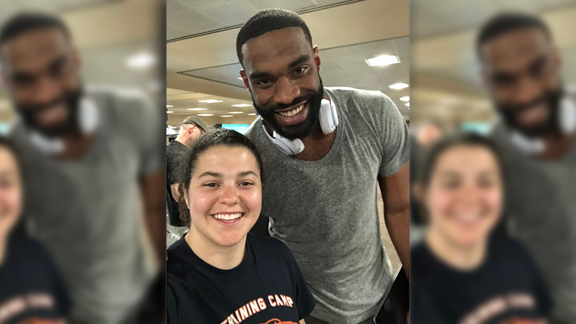 Delilah Cassidy almost missed her flight. Then Jermaine Gresham offered to pay her bag fee.
