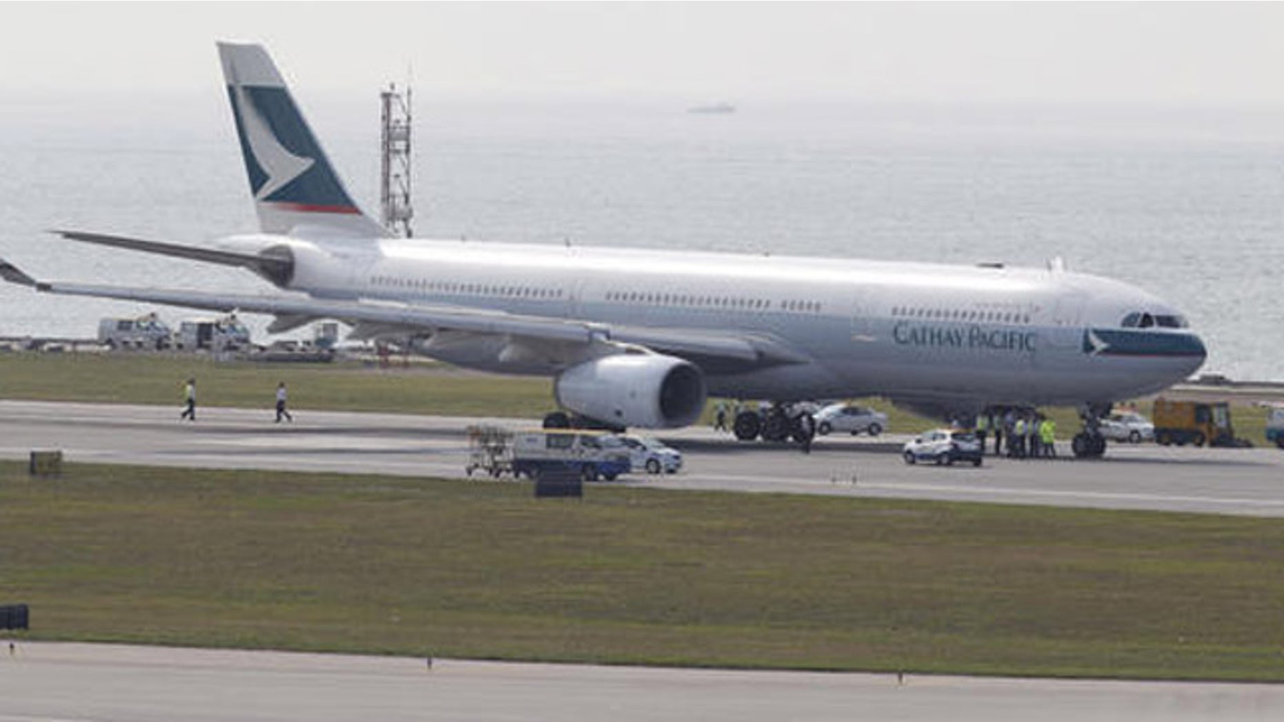 A Cathay Pacific plane.