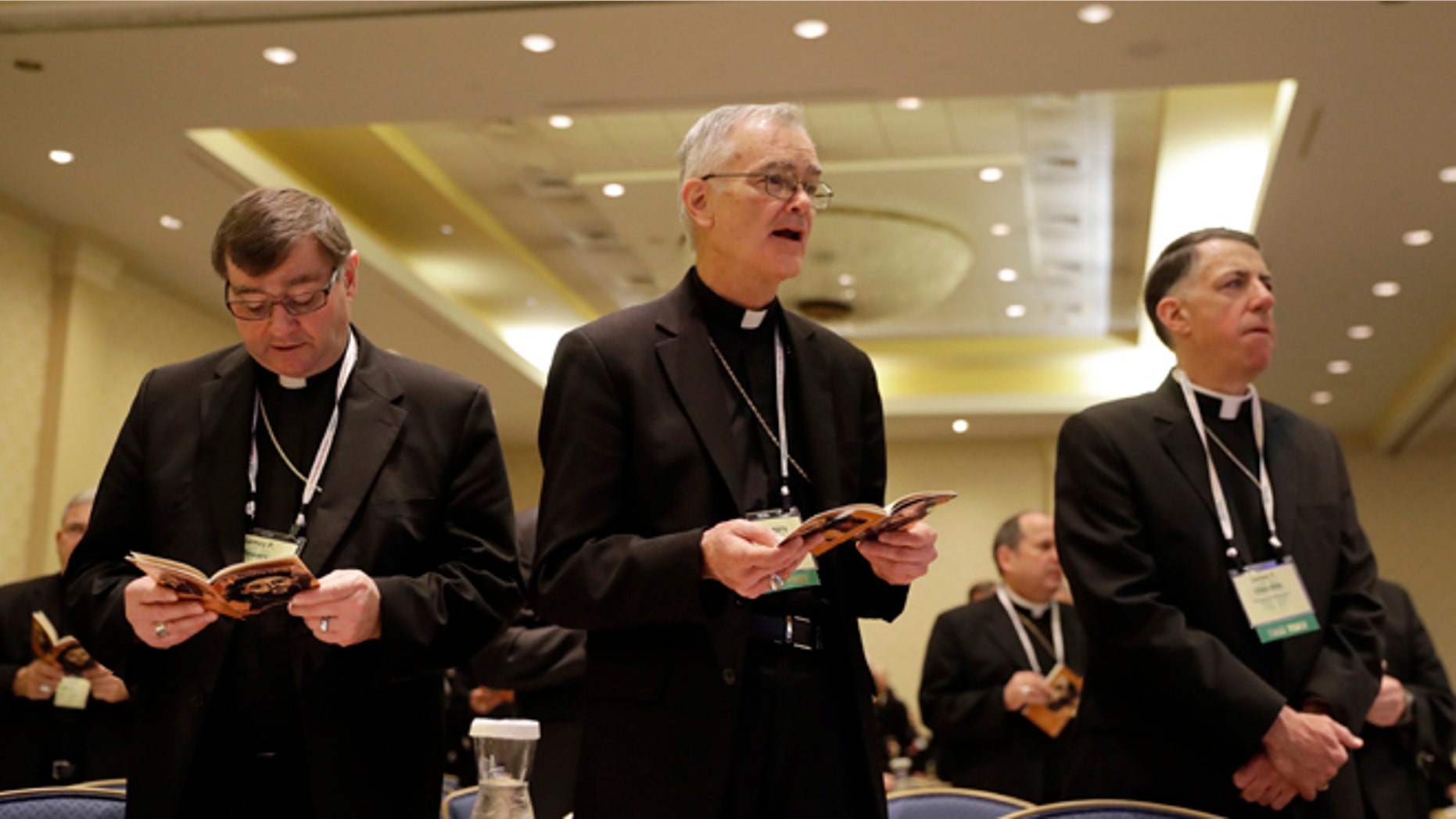 Bishop James Powers of the Diocese of Superior, Bishop J. Gregory Kelly, Apostolic Administrator of Dallas, and Bishop James Checchio of the Diocese of Metuchen.