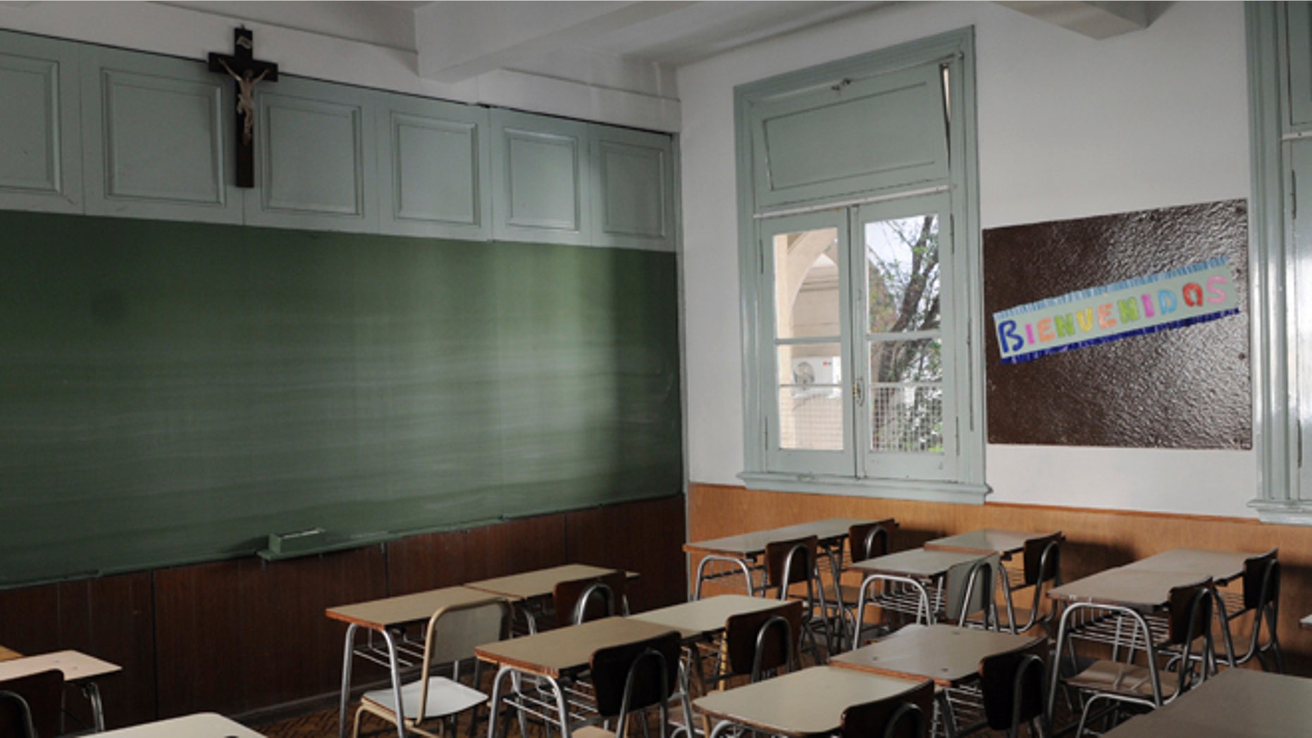 A classroom in the Colegio Misericordia de Flores in Buenos Aires, Argentina. (Photo by Grupo44/LatinContent/Getty Images)
