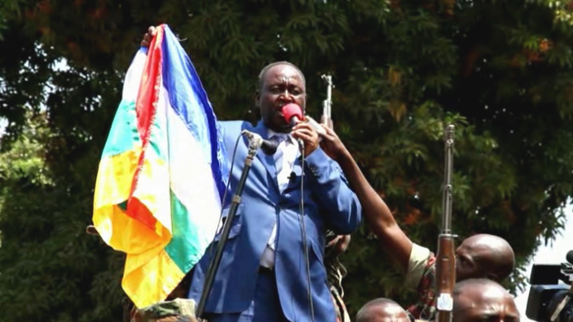 Dec. 27, 2012 - In this frame grab taken from AP TV footage, President Francois Bozize addresses crowds, in Bangui, Central African Republic.