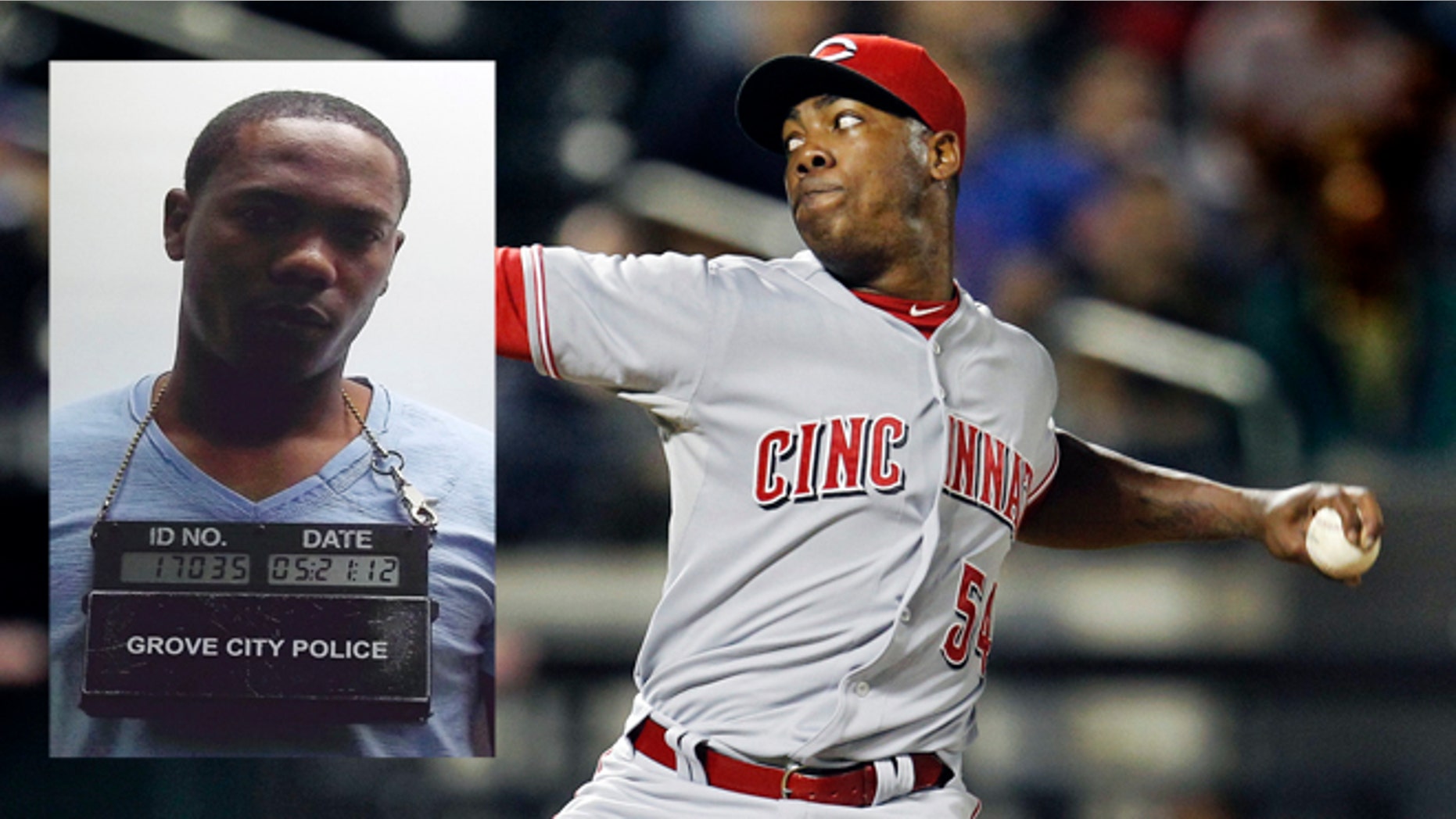 Cincinnati Reds relief pitcher Aroldis Chapman (54) winds up against the New York Mets during the eighth inning of the Reds' 6-3 win over the New York Mets in their baseball game at Citi Field in New York, Wednesday, May 16, 2012. (AP Photo/Kathy Willens)