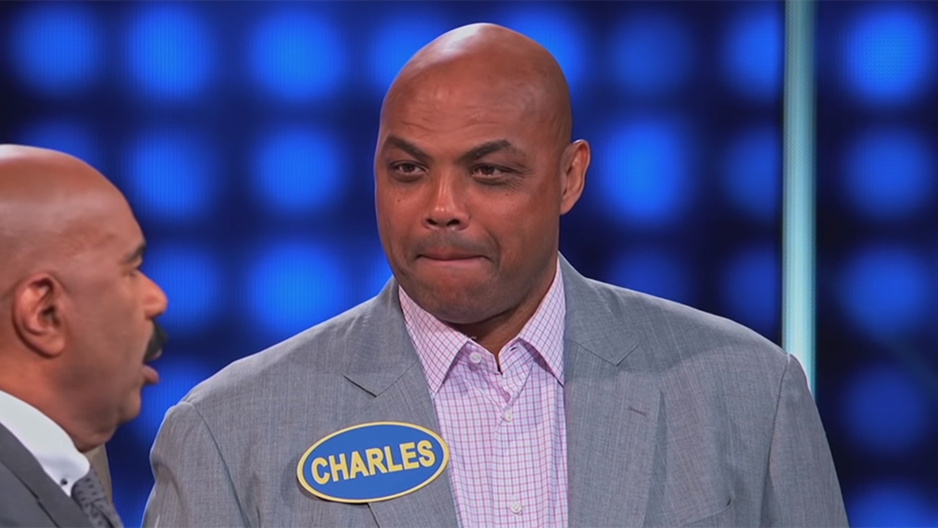 Retired basketball player Charles Barkley said "a child" could cover a broken zipper at church on ABC's "Celebrity Family Feud."