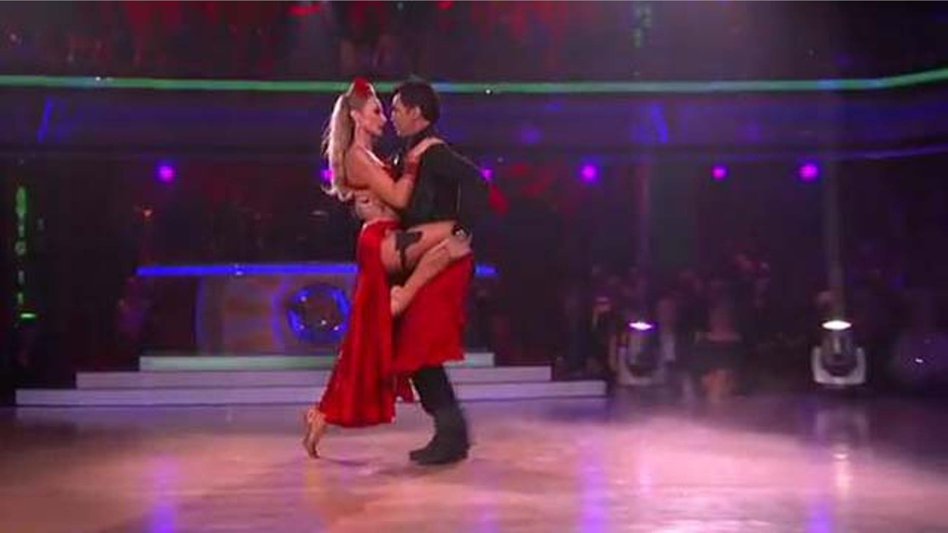 Oct. 10, 2011: Chayna Phillips and dance partner Tony Dovolani dance the Tango on DWTS Monday night.