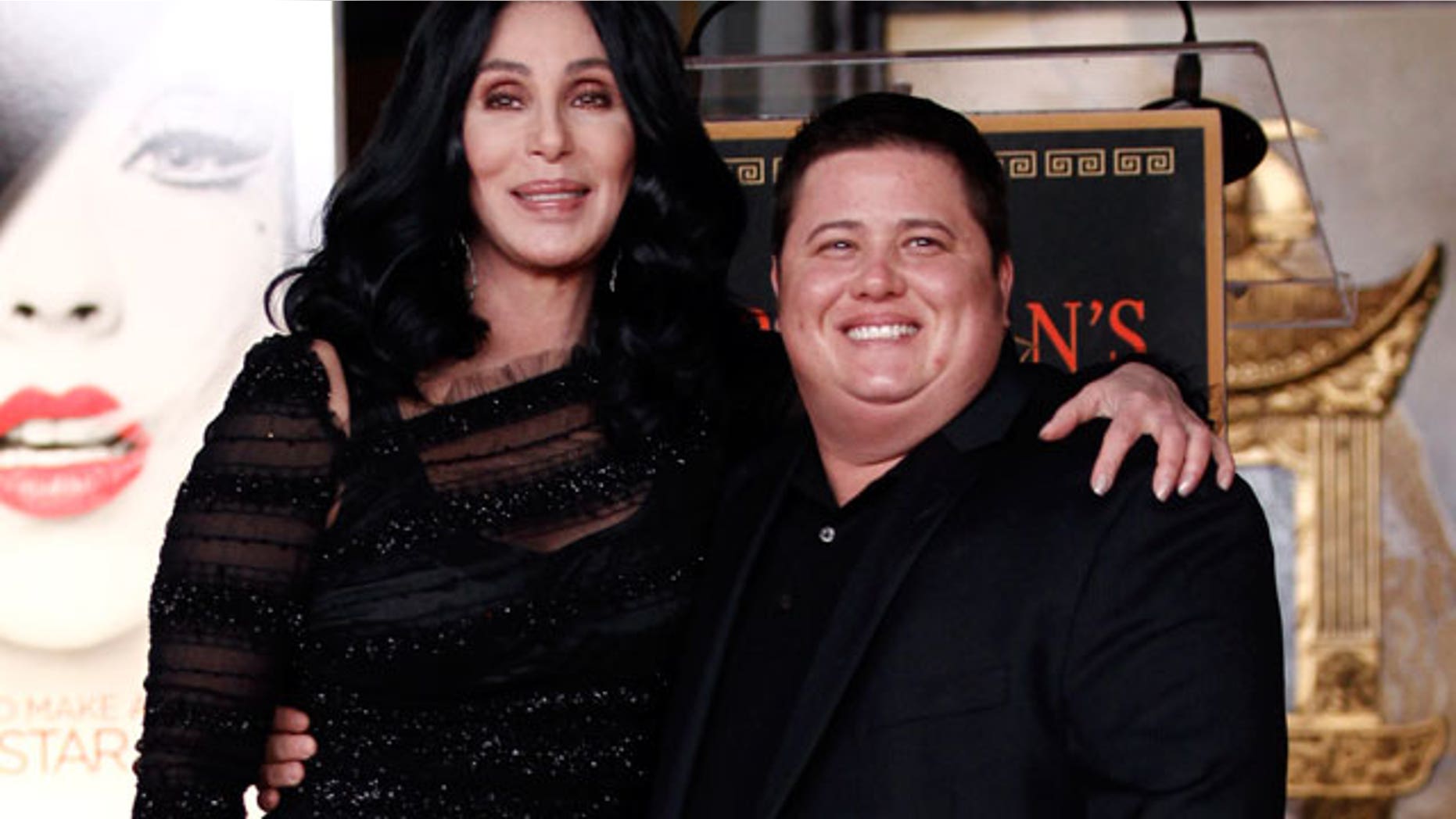 Chaz Bono (right) poses with his mother, Cher (AP)