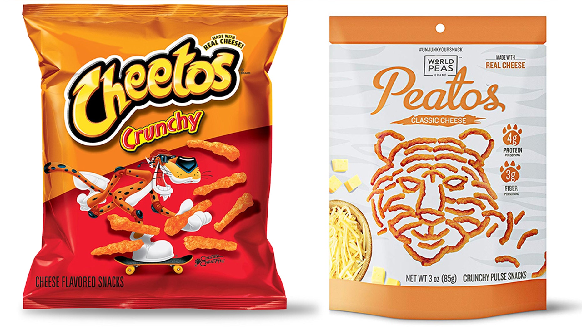 Cheetos has gone after Peatos for baring a very similar likeness to the iconic snack.