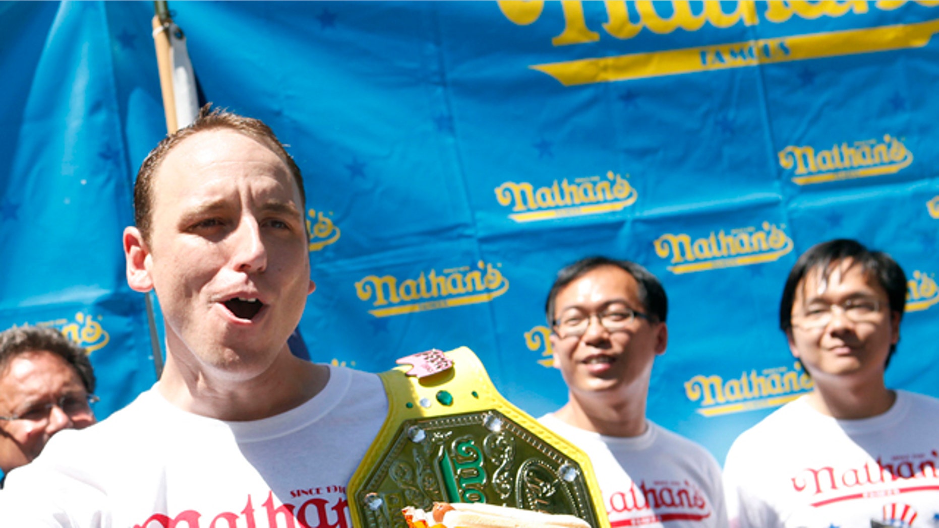 Joey Chestnut pictured days before winning the Nathan's Famous Fourth of July Hot Dog Eating Contest.