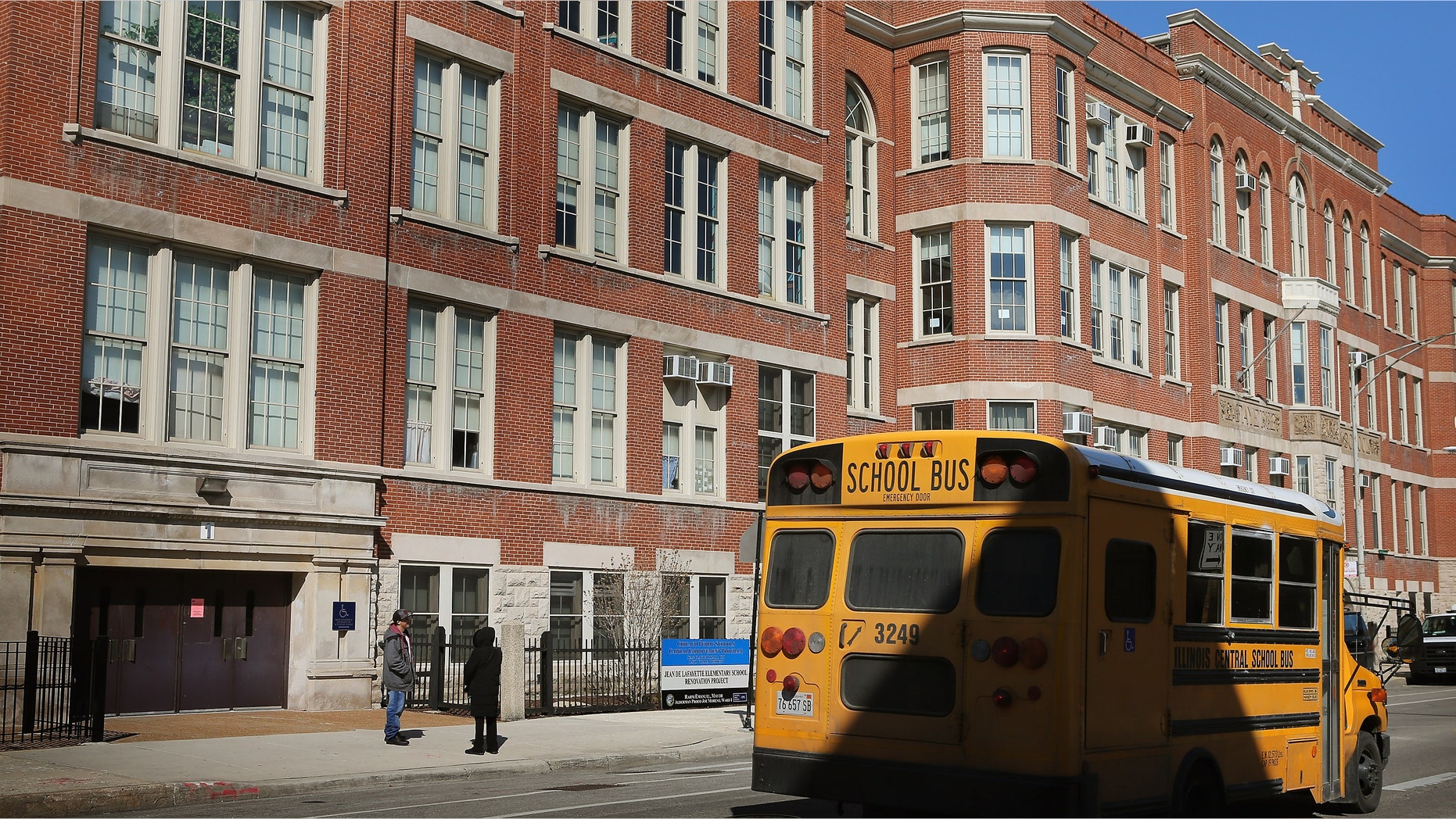 The Jean De Lafayette Elementary School in Chicago, Illinois.