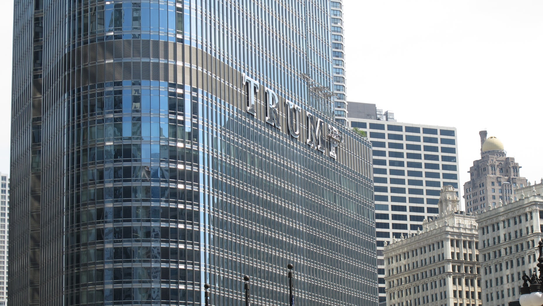 June 13, 2014 - Newly installed 20-foot-tall letters spelling out T-R-U-M-P are seen on the side of real estate billionaire Donald Trump's skyscraper in Chicago, The letters have triggered a war of words between Trump and Chicago Mayor Rahm Emanuel.