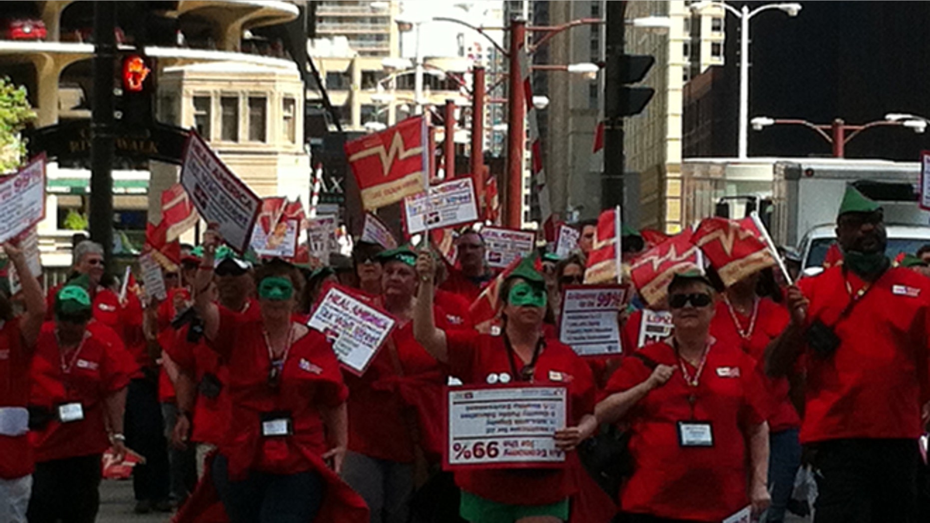 Friday, May, 18, 2012: The National Nurses United protest on Daley Plaza in Chicago.