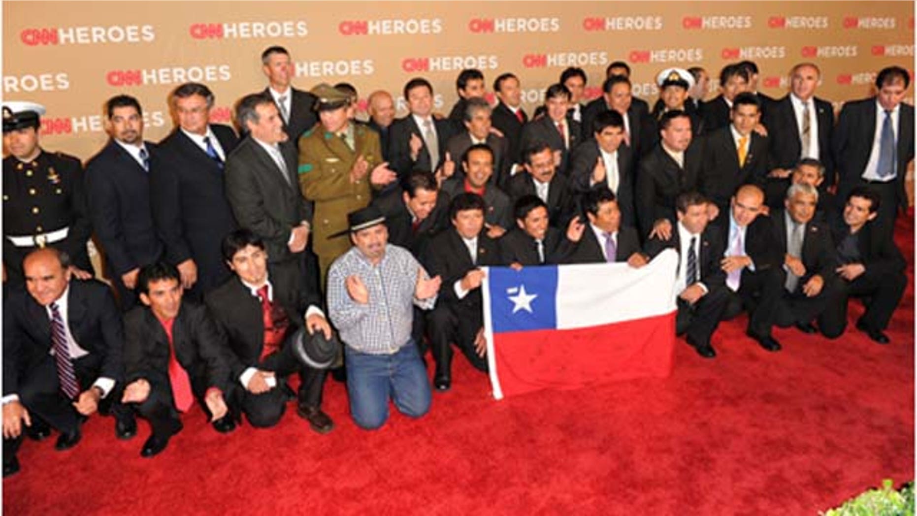 Nov. 20, 2010: The Chilean miners and rescuers arrive at the 2010 CNN Heroes: An All-Star Tribute held at The Shrine Auditorium in Los Angeles, Calif.
