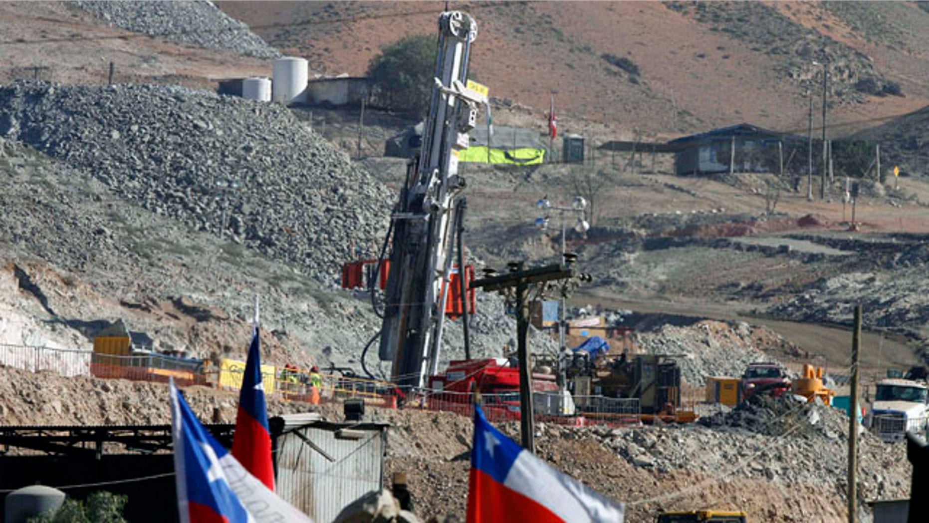 September 9: A drill is used in the rescue operation of trapped miners at the San Jose mine in Copiapo, Chile. The thirty-three miners have been trapped deep underground in the copper and gold mine since it collapsed on Aug. 5. (AP)