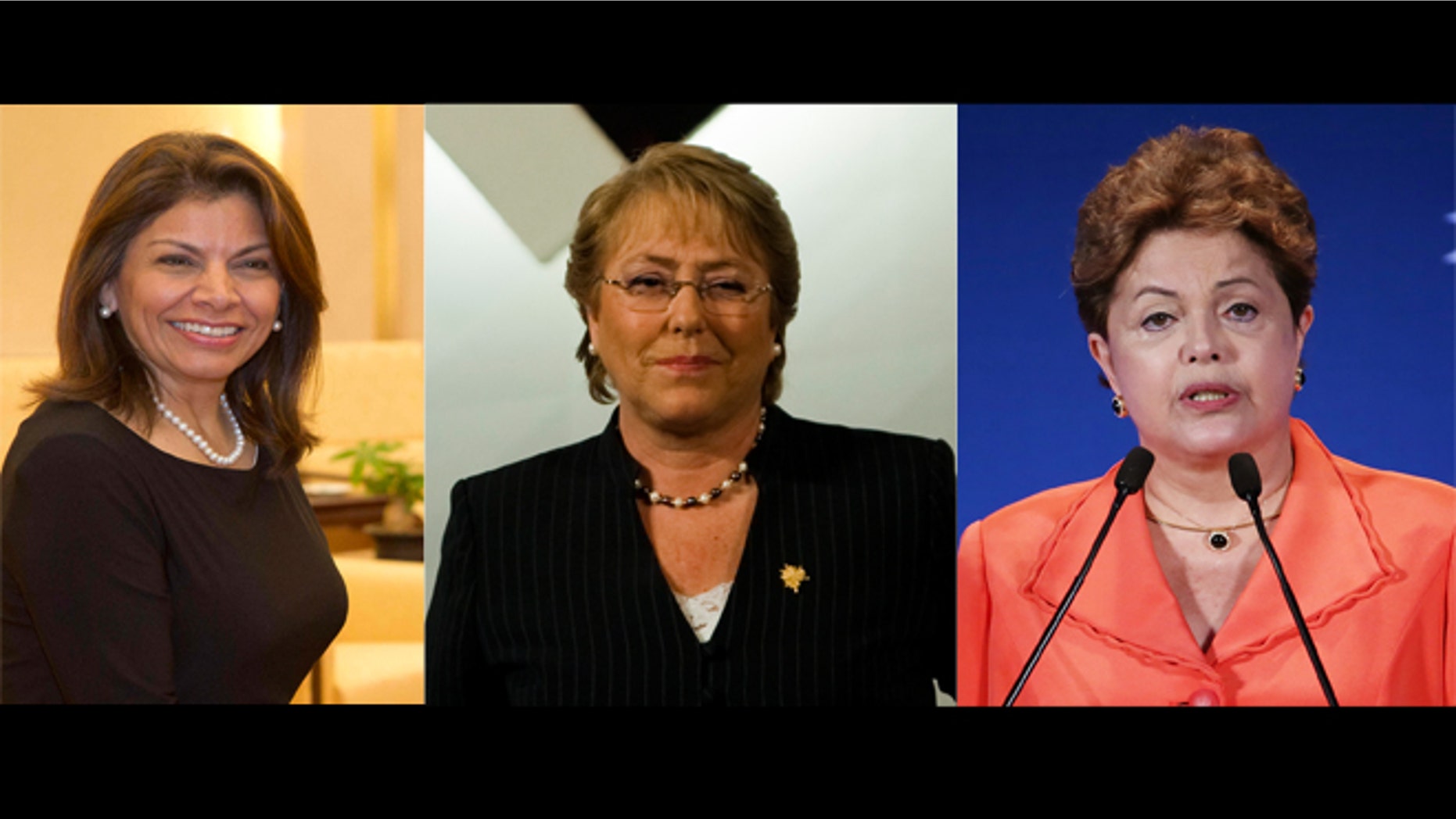 Costa Rican President Laura Chinchilla, Chilean President-Elect Michelle Bachelet and Brazilian President Dilma Rousseff.