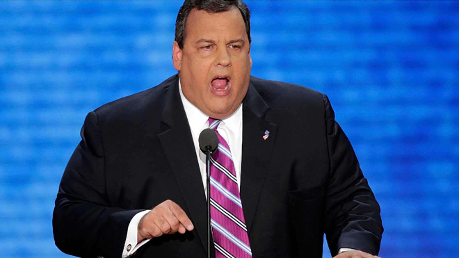 Aug. 28, 2012: New Jersey Gov. Chris Christie addresses the Republican National Convention in Tampa, Fla.