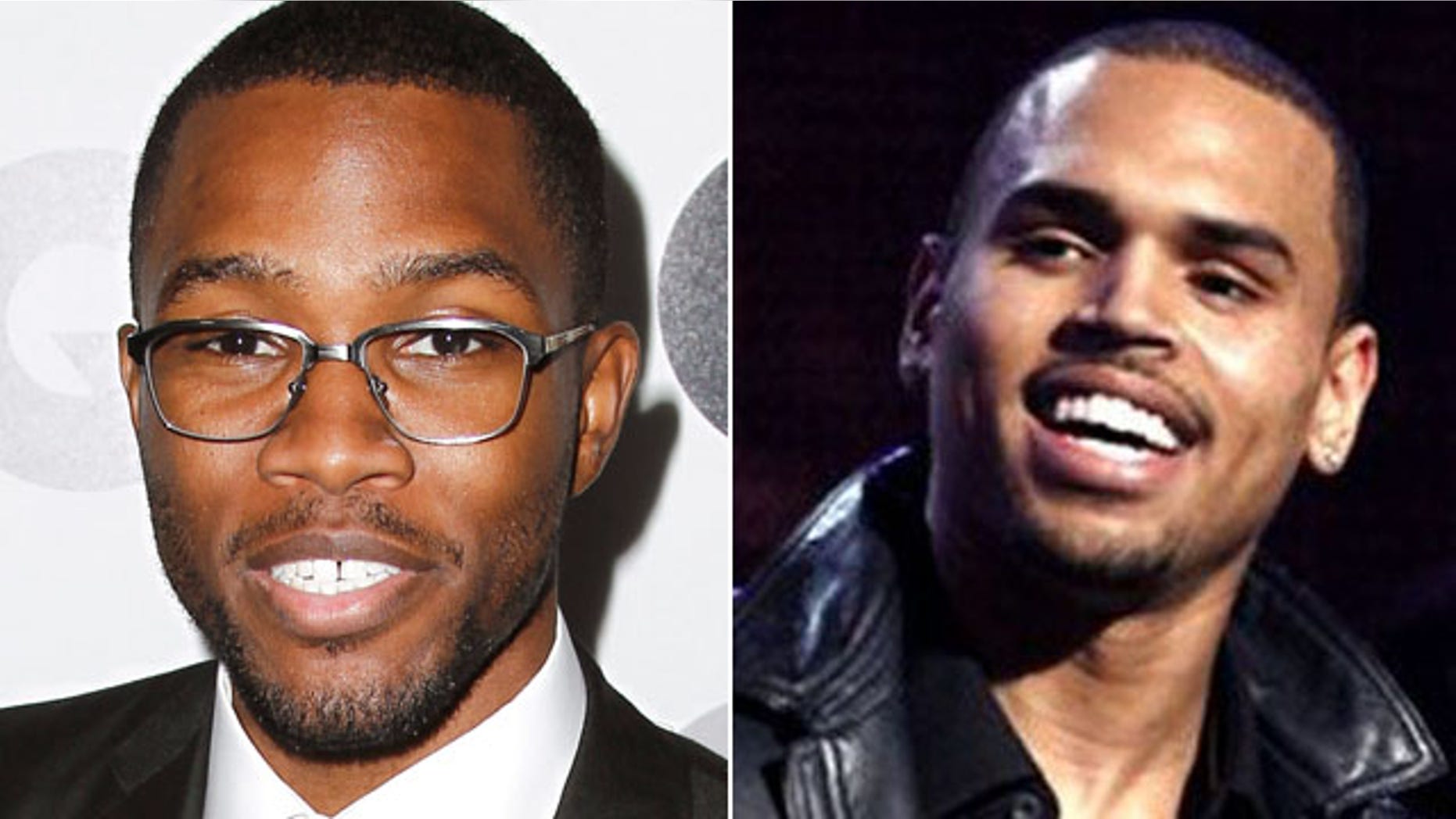 Frank Ocean, left, and Chris Brown.