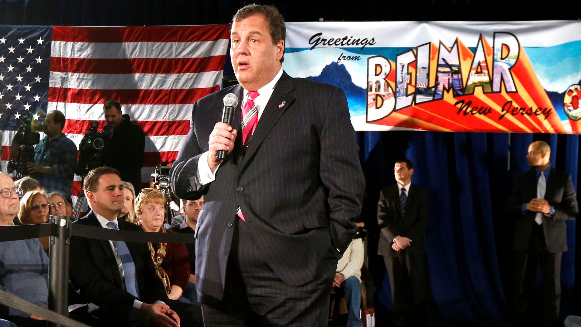 March 25, 2014: New Jersey Gov. Chris Christie talks during a town hall meeting in Belmar, N.J.