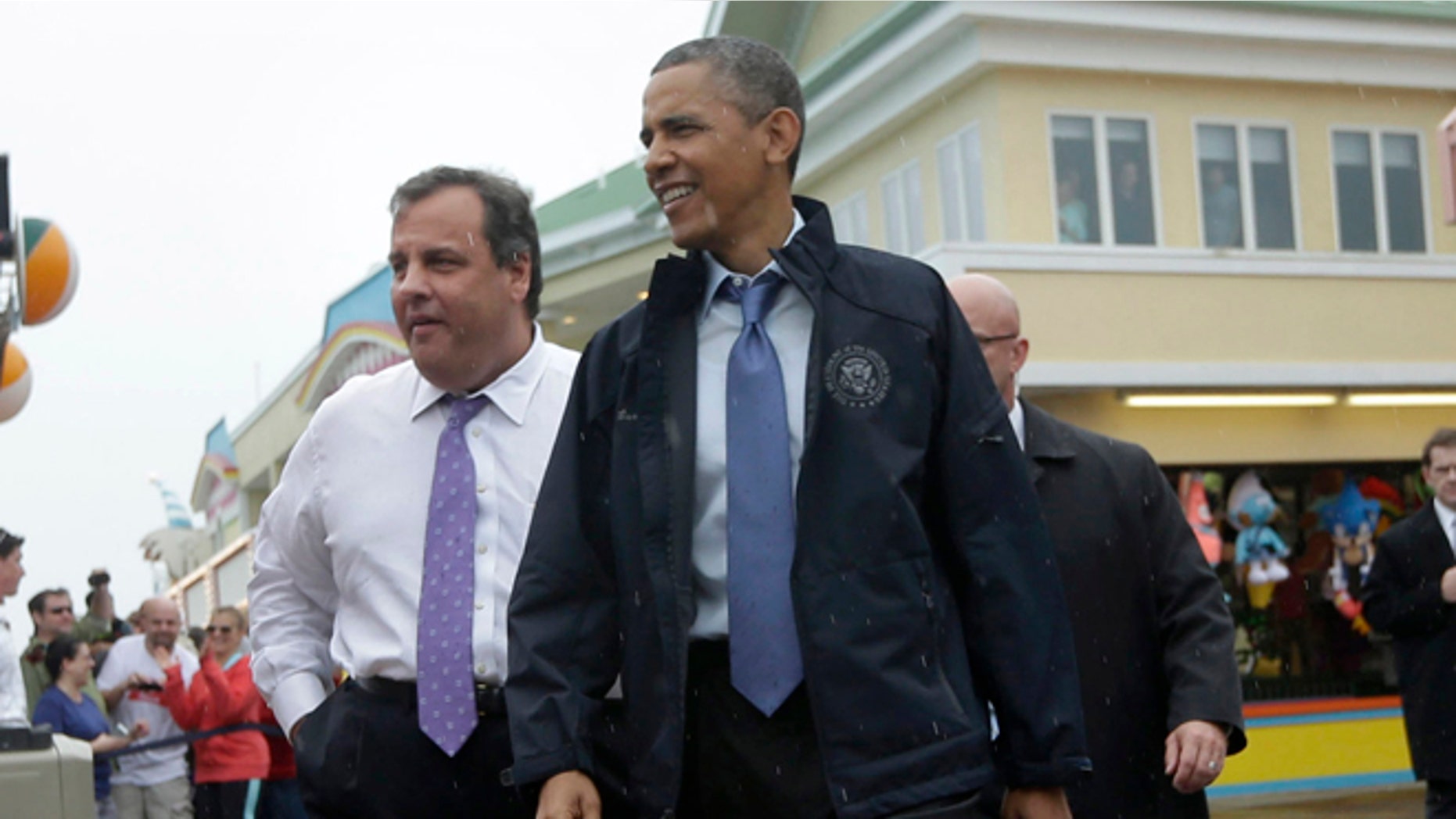 May 28, 2013.New Jersey Gov. Chris Christie and President Obama on the boardwalk in Point Pleasant, N.J., during and inspection tour of the Jersey Shore's recovery from Hurricane Sandy.
