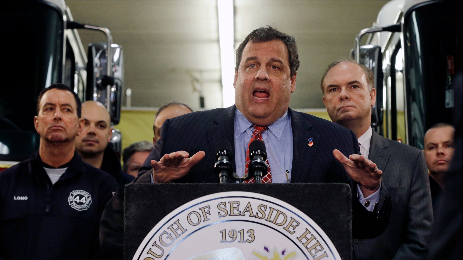 Jan. 24, 2013: New Jersey Gov. Chris Christie talks in Seaside Heights, New Jersey.