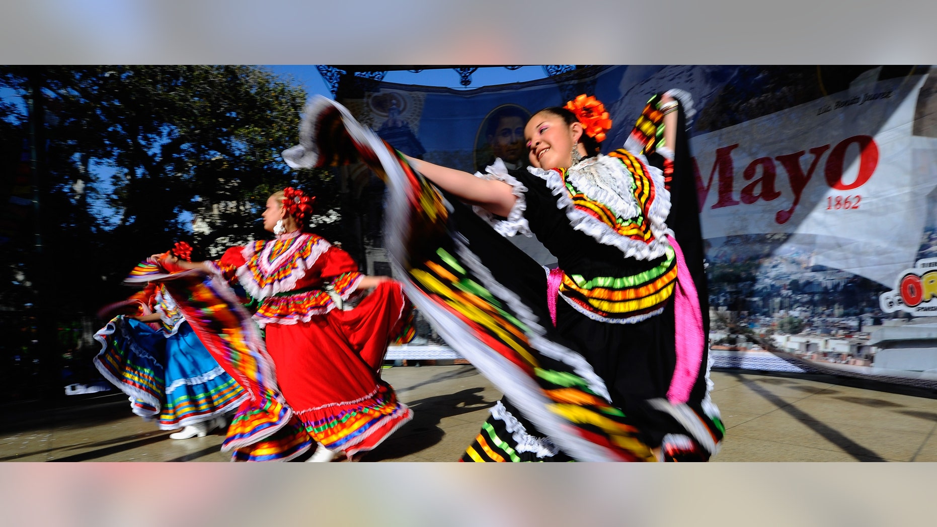 LOS ANGELES, CA - MAY 05: Samantha Romero with Mexica Ballet Folclorico performs during Cinco De Mayo festivities on May 5, 2011 at El Pueblo de Los Angeles Historic Site on Olvera Street in downtown Los Angeles, California. Cinco de Mayo celebrates the 1862 Mexican victory over the French in the Battle of Puebla. (Photo by Kevork Djansezian/Getty Images)