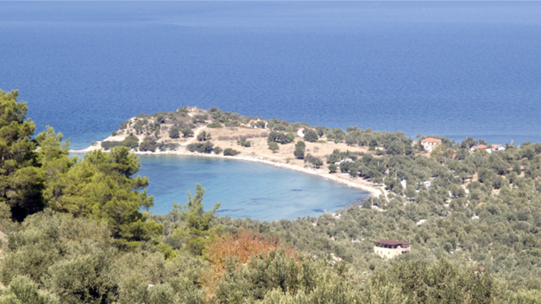 Archaeologists believe part of this peninsula in the Aegean was once the ancient city of Kane. (German Archaeological Institute)