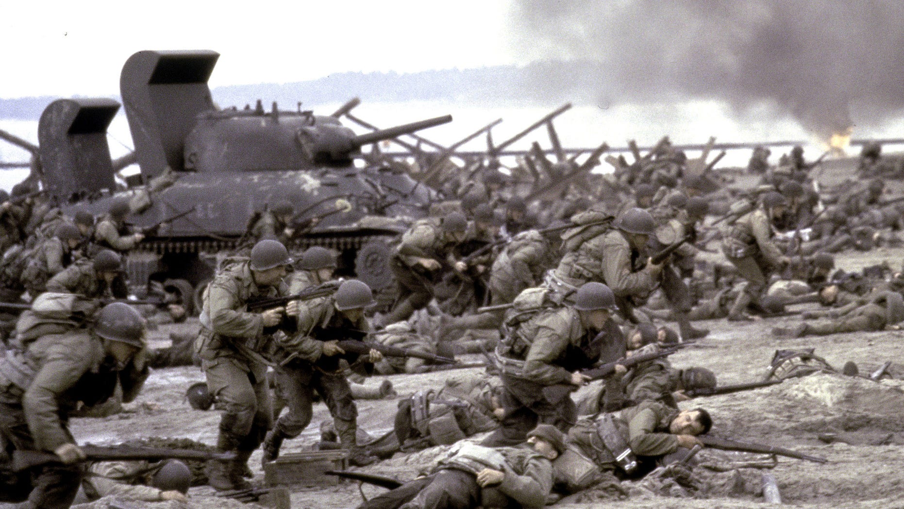 FILE - This photo released by DreamWorks shows a scene form the 1998 film "Saving Private Ryan." Saving Private Ryan and Ferris Buellers Day Off are among 25 movies being inducted this year into the National Film Registry for long-term preservation, the Library of Congress announced Wednesday Dec. 17, 2014. (AP Photo/DreamWorks, David James, File)
