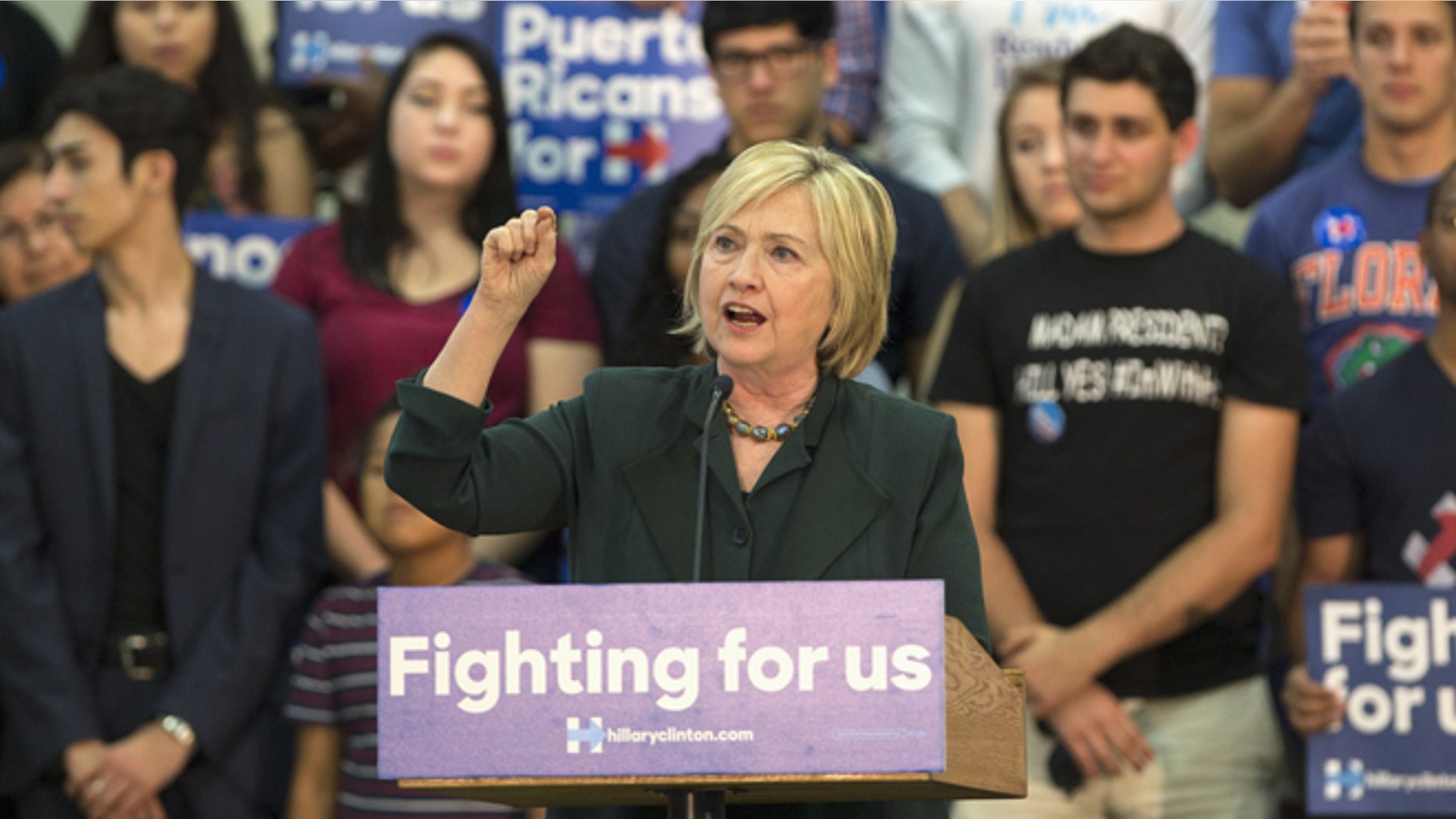 Democratic presidential candidate Hillary Clinton speaks at a Grassroots Organizing Event at the Meadow Woods Recreation Center, Wednesday, Dec., 2, 2015, in Orlando, Fla. (AP Photo/Willie J. Allen Jr.)