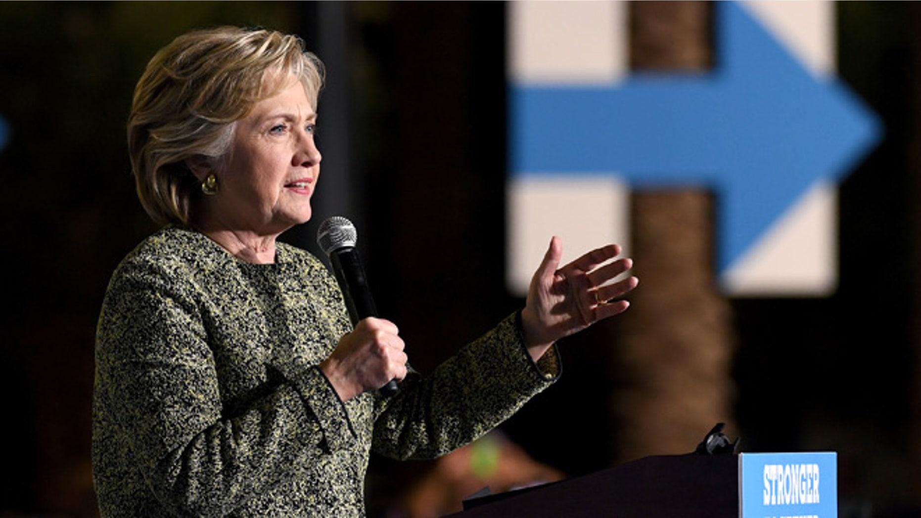 LAS VEGAS, NV - OCTOBER 12: Democratic presidential nominee Hillary Clinton speaks during a campaign rally at The Smith Center for the Performing Arts on October 12, 2016 in Las Vegas, Nevada. Clinton, who will return to Las Vegas for the final presidential debate on October 19, continues to campaign against her Republican opponent Donald Trump with less than one month to go before Election Day. (Photo by Ethan Miller/Getty Images)