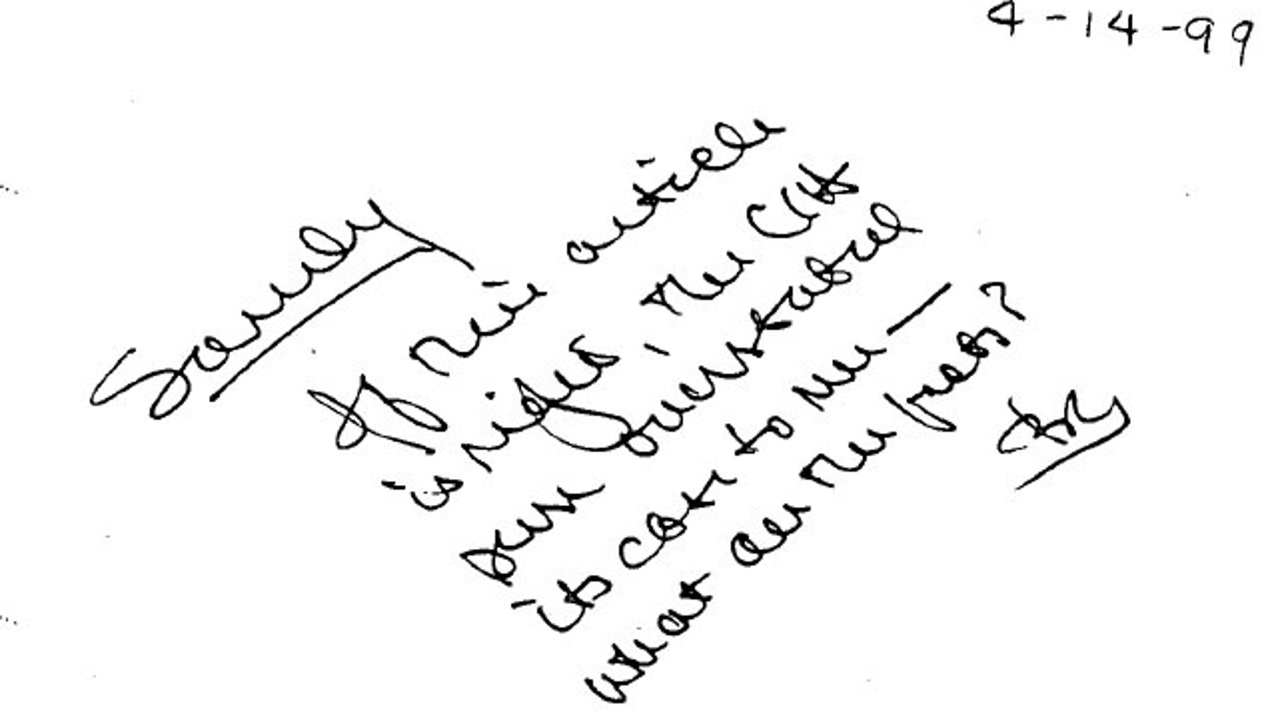 “Sandy, if this article is right, the CIA sure overstated its case to me — What are the facts?” reads a note from President Bill Clinton to then Security Adviser Sandy Berger.