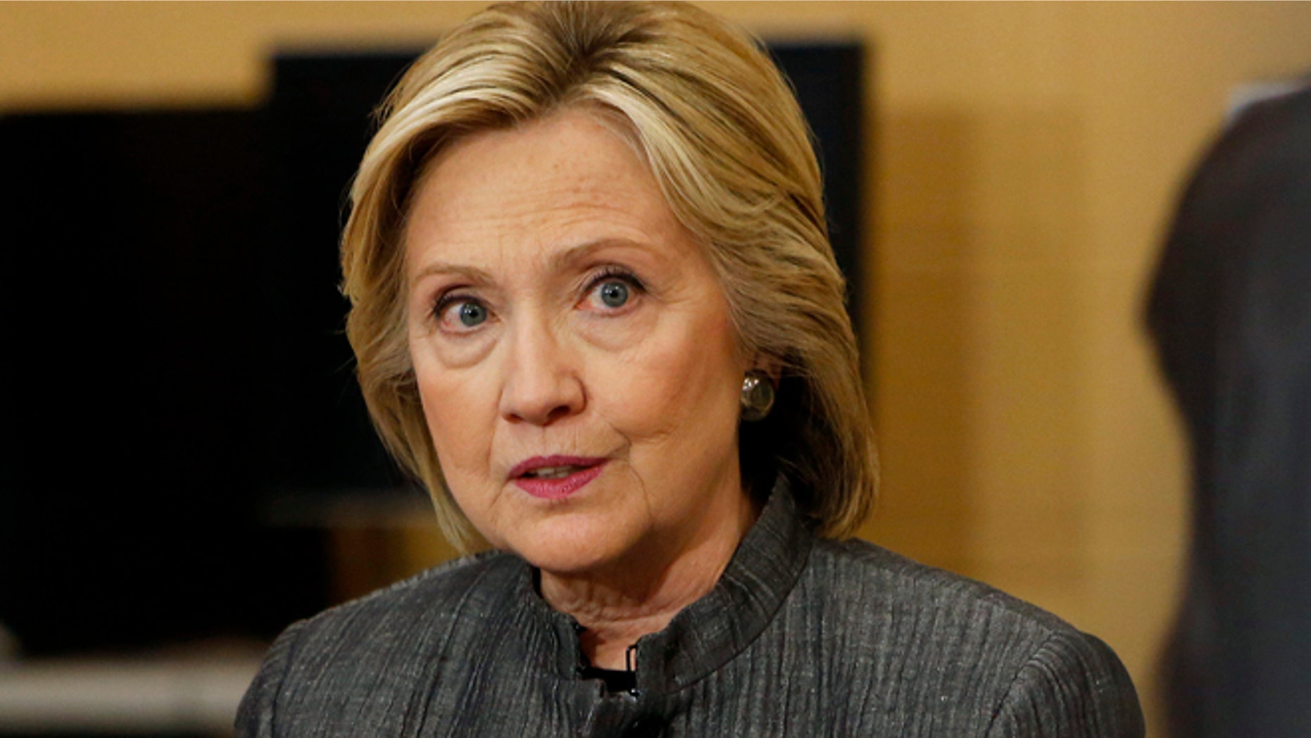 April 21, 2015: Democratic presidential hopeful Hillary Clinton speaks to students and faculty during a campaign stop at New Hampshire.