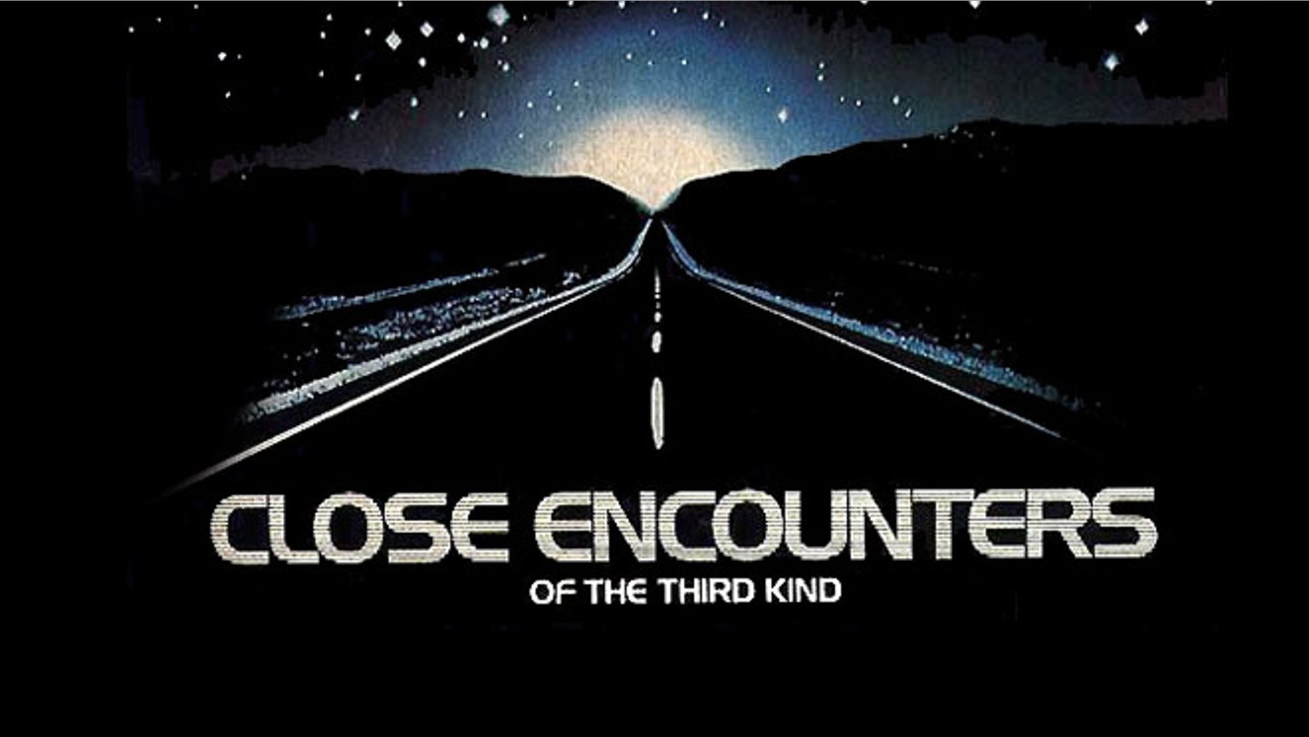 The movie poster for the 1977 Steven Spielberg film, "Close Encounters of the Third Kind."