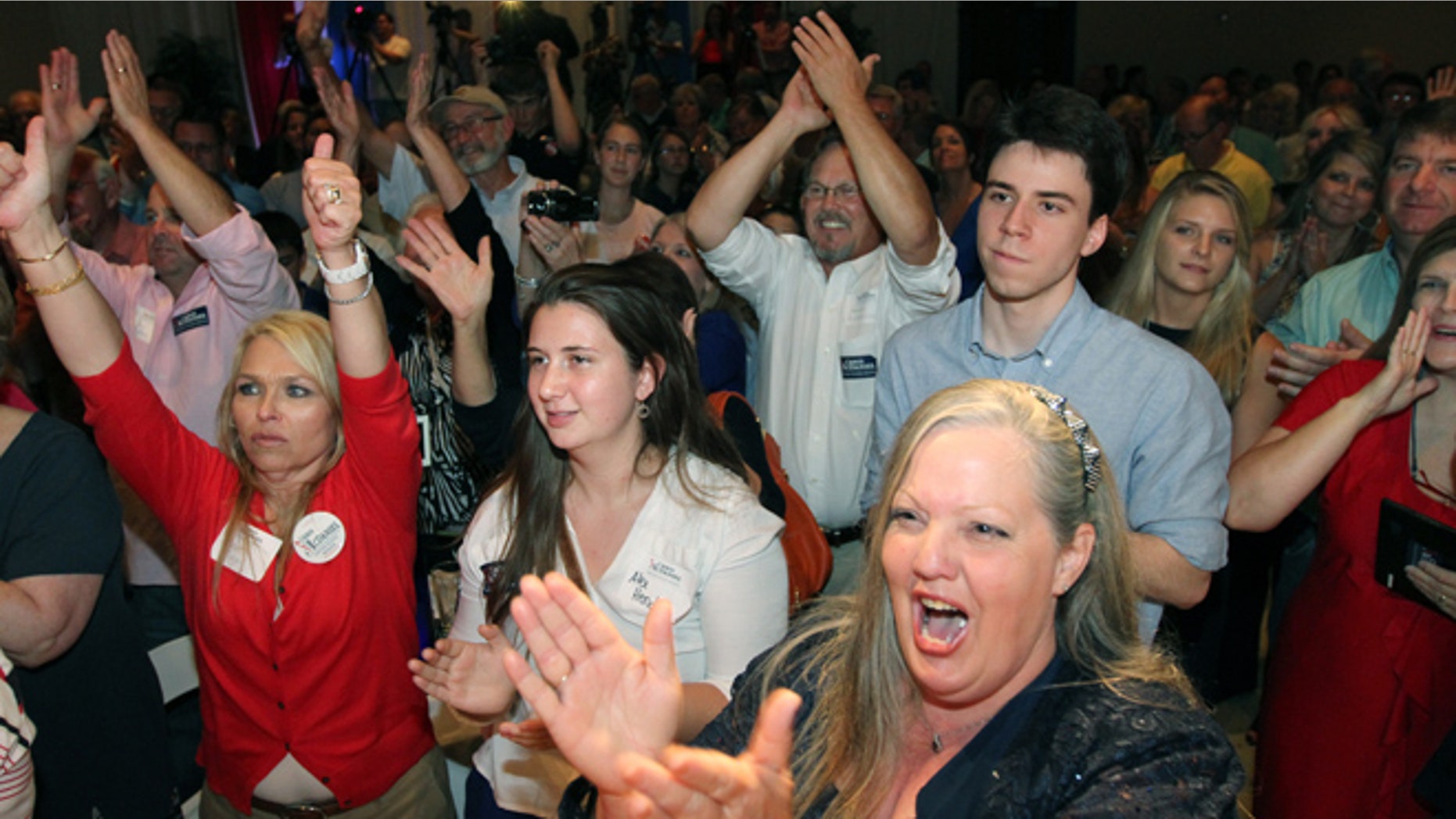 June 3, 2014: Supporters and volunteers of the Chris McDaniel campaign at his address at the Lake Terrace Convention Center in Hattiesburg, Miss.