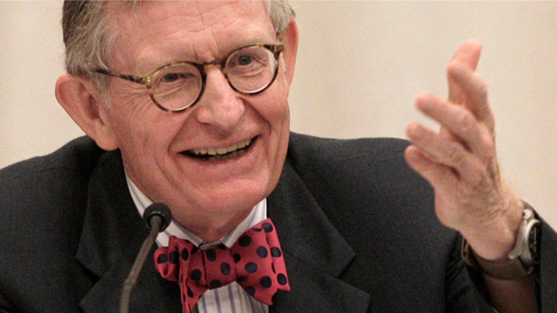 FILE - In this June 7, 2013, file photo, former Ohio State University president Gordon Gee gives his retirement speech during a board of trustees meeting in Columbus, Ohio. (AP Photo/Jay LaPrete, File)