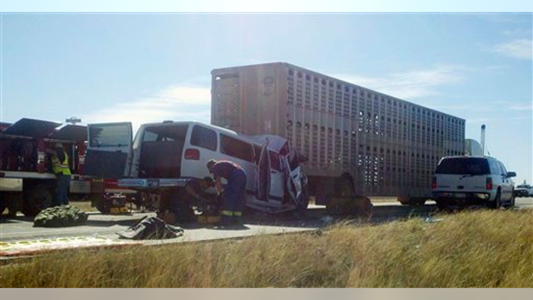 October 13: The scene of an accident near Kit Carson, Colorado.