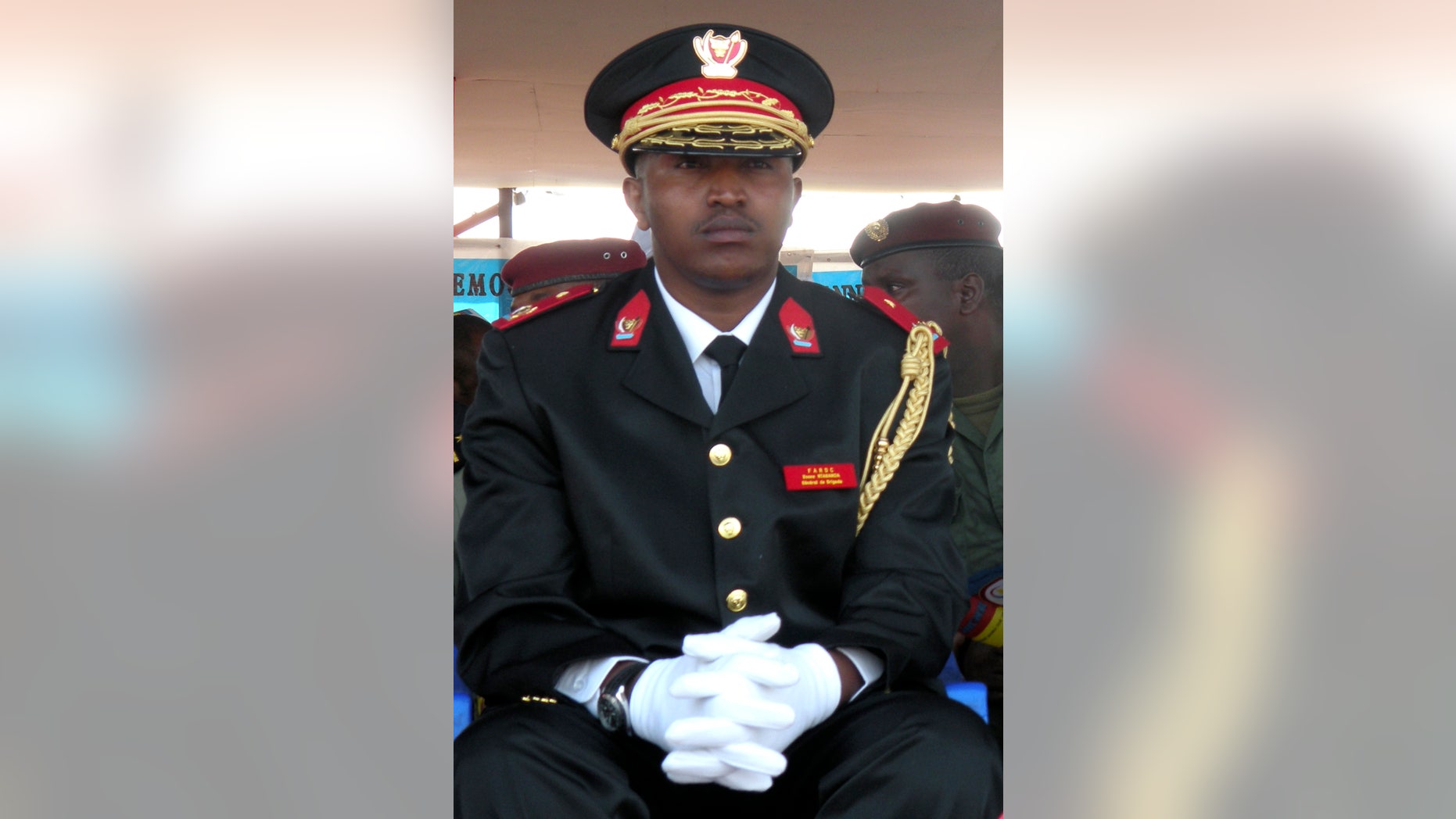 June 30, 2010 FILE photo, Bosco Ntaganda, a former warlord then integrated into Congo's national army, attends the 50th anniversary celebration of Congo's independence in Goma, eastern Congo.