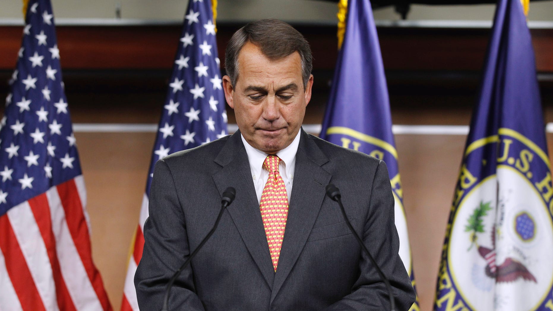Feb. 17 : House Speaker John Boehner of Ohio during a news conference on Capitol Hill. With the House still at work on an initial package of $61 billion in cuts, Speaker John Boehner said the Republican majority would next turn its attention to 'wasteful mandatory spending.'