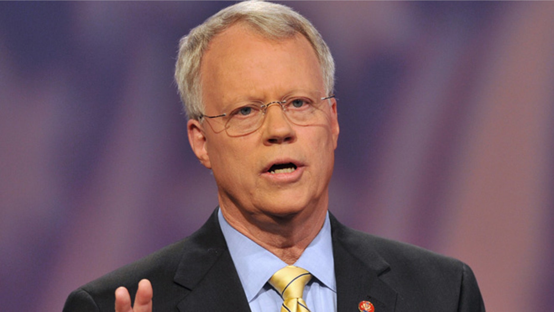 July 2, 2008: In this file photo, 10th Congressional District Republican candidate Rep. Paul Broun speaks on the set of Georgia Public television in Atlanta.