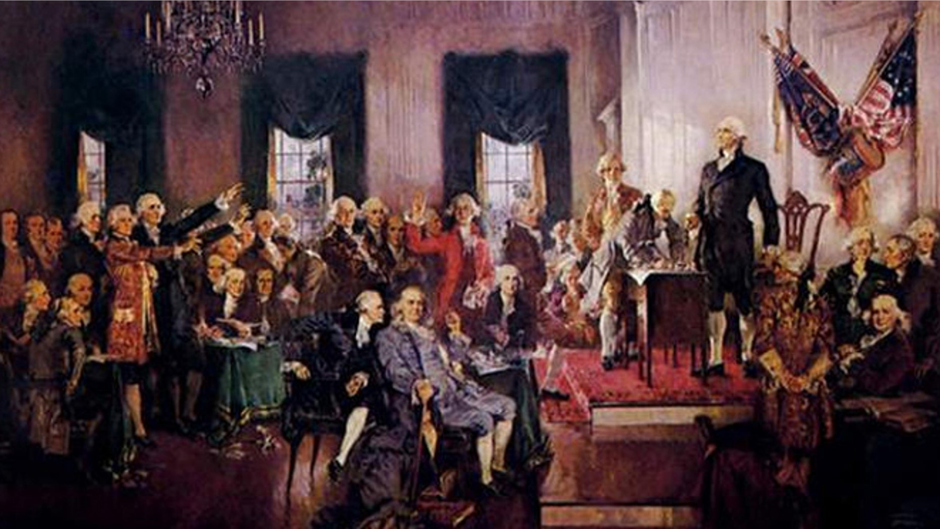 Scene at the Signing of the United States Constitution,' a 1940 painting by Howard Chandler Christy