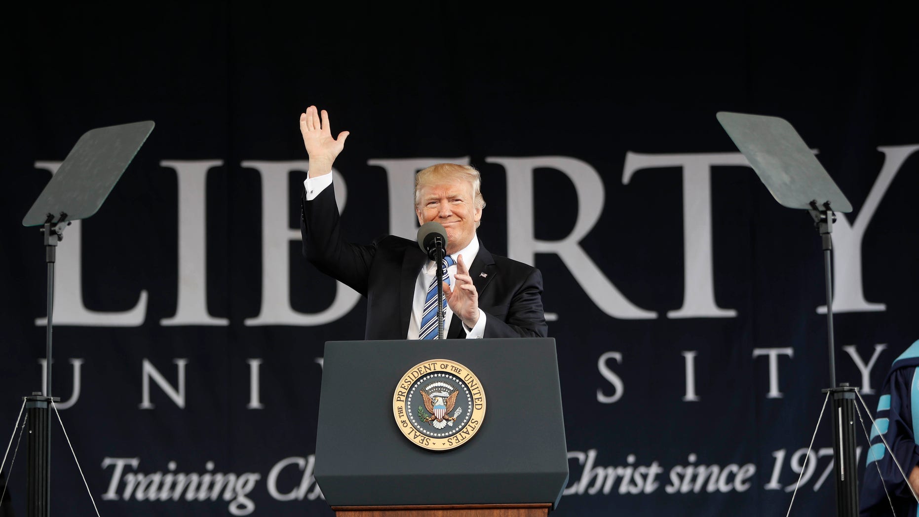 FILE - In this May 4, 2017 file photo, President Donald Trump speaks in the Rose Garden of the White House in Washington. Trump, in an apparent warning to his fired FBI director, said Friday, May 12, 2017, that James Comey had better hope there are no "tapes" of their conversations. Trump's tweet came the morning after he asserted Comey had told him three times that he wasn't under FBI investigation. (AP Photo/Evan Vucci, File)
