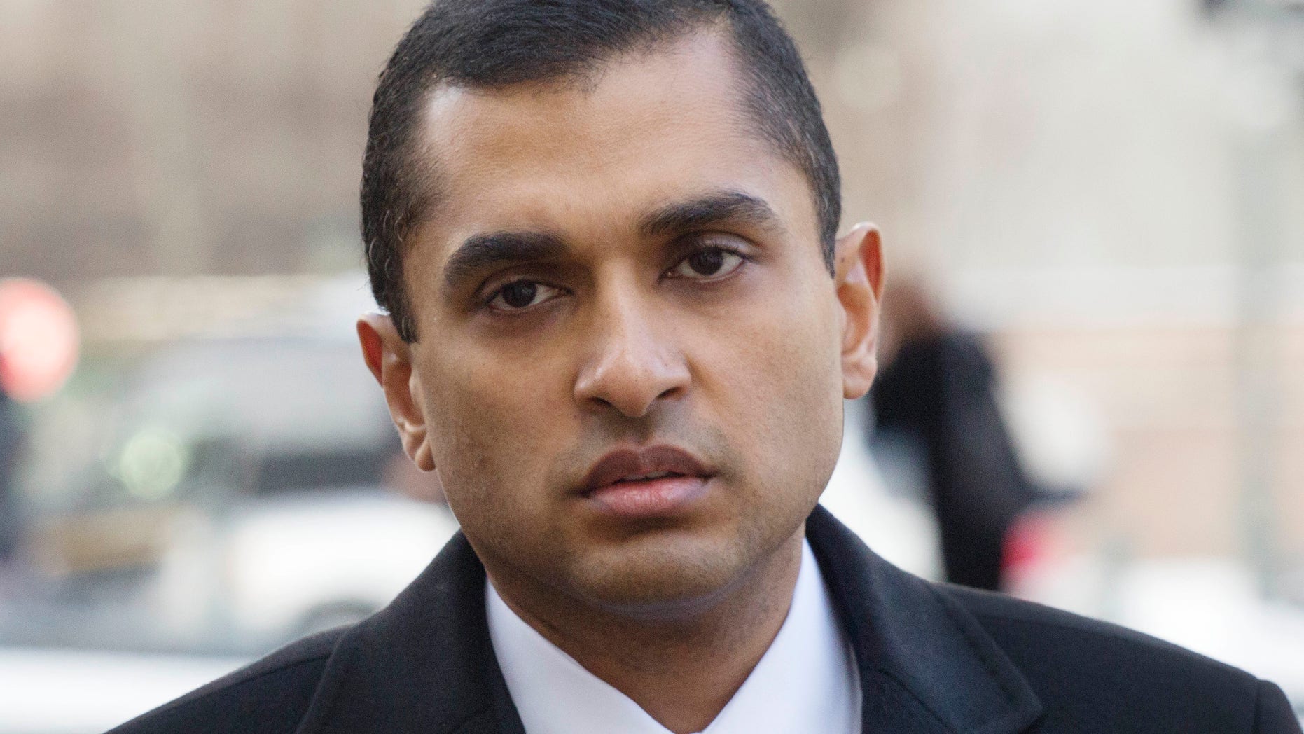 FILE- In this Feb. 6, 2014, file photo, Mathew Martoma, a former SAC Capital portfolio manager, arrives at federal court in New York. Attorney Paul Clement asked the 2nd U.S. Circuit Court of Appeals in Manhattan on Tuesday, May 9, 2017, to reverse the 2014 conviction of Martoma, who is serving a nine-year prison sentence after his conviction on securities fraud and conspiracy charges. (AP Photo/Mark Lennihan, File)