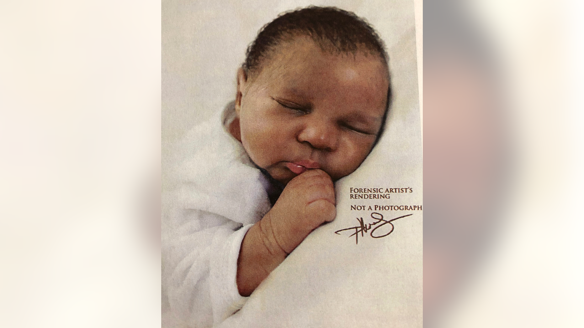 This artist rendering made available by the Palm Beach County Sheriff's Office shows the likeness of a baby girl that was found floating off the Florida coast.